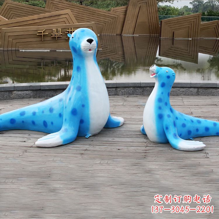 南阳海豹玻璃钢卡通雕塑——展现优雅的豹纹完美艺术