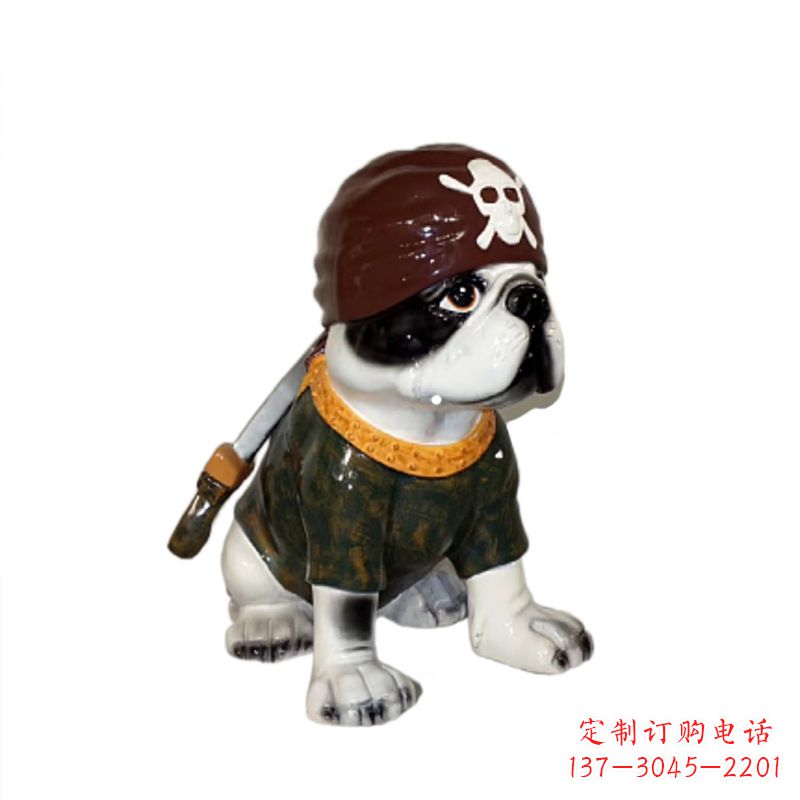南阳海盗斗牛犬雕塑,精美外观,彰显激情
