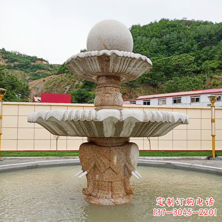 南阳中领雕塑海螺石雕喷泉精致装点室外空间