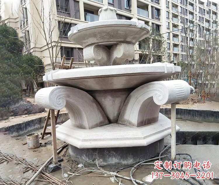南阳海马石雕喷泉,喷水灿烂缤纷