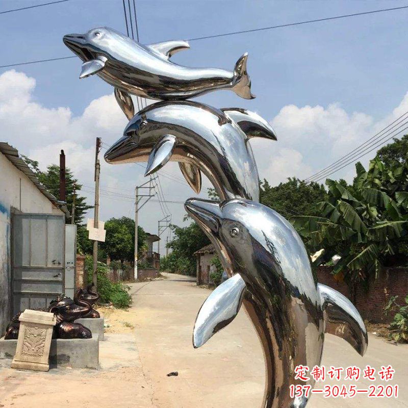 南阳海豚不锈钢雕塑