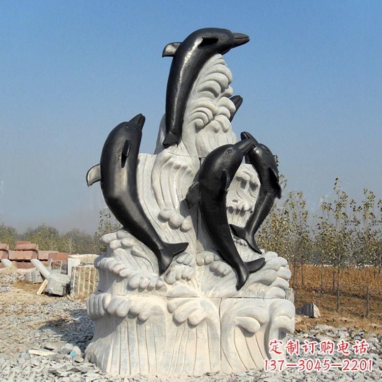 南阳中领雕塑公司推出一款新的艺术品——海豚石…