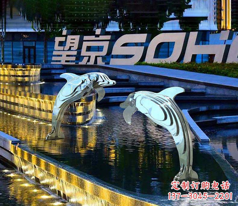 南阳可爱海豚不锈钢雕塑
