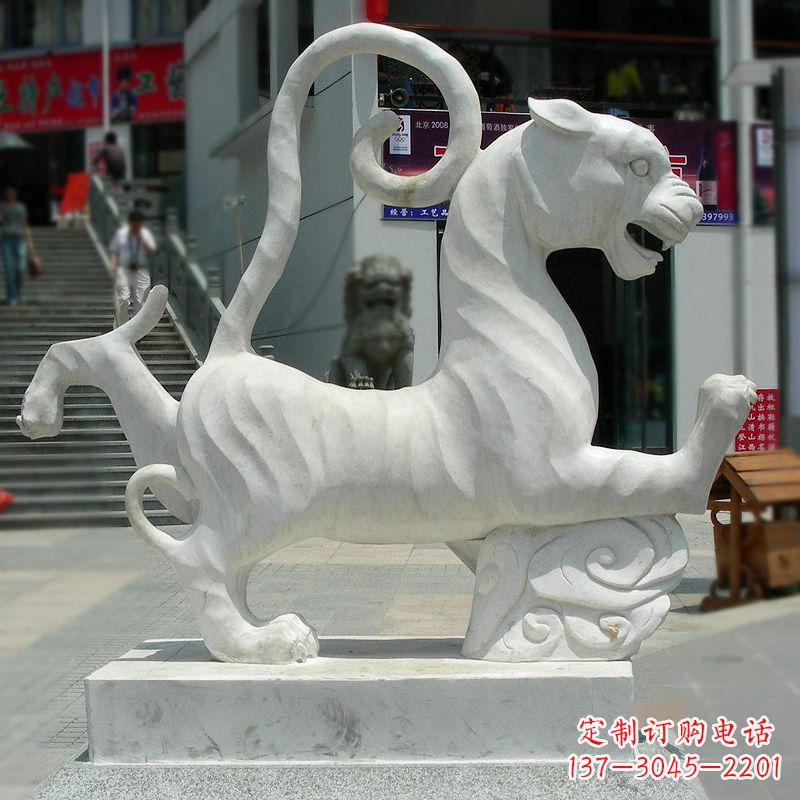 南阳汉白玉白虎雕塑