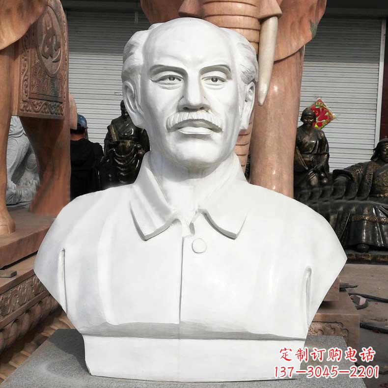 南阳汉白玉白求恩胸像雕塑-校园世界名人著名医生雕像