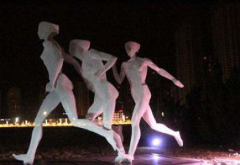 南阳优雅靓丽的女性不锈钢跑步雕塑