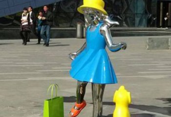 南阳中领雕塑：极致的不锈钢小女孩雕塑