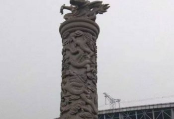 南阳中领雕塑|仿古盘龙柱石雕