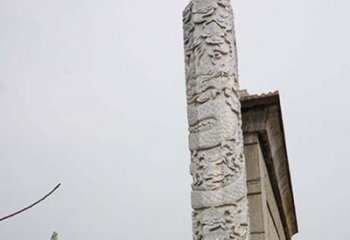 南阳精美艺术品，象征霸气，盘龙柱石雕