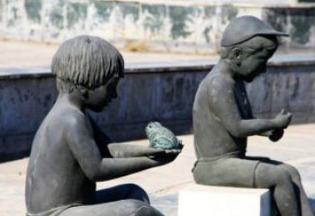 南阳儿童景观铜雕，携带童趣的青蛙