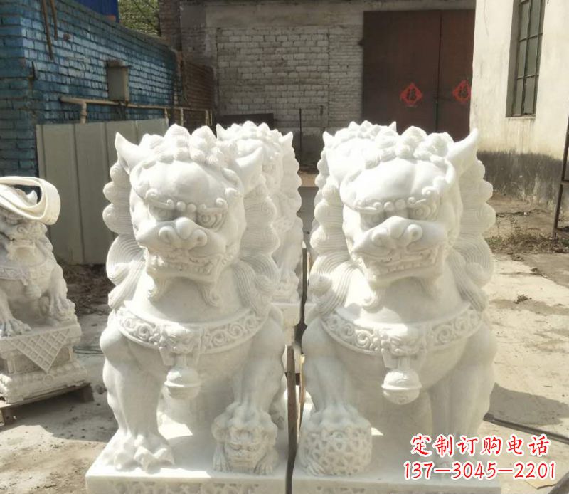 南阳中领雕塑:绣球狮子石雕