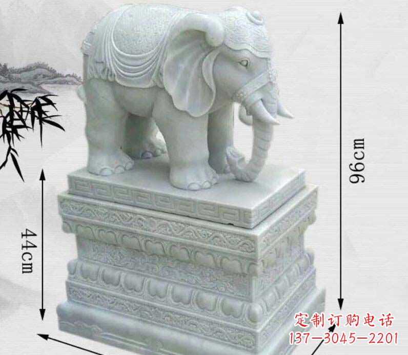 南阳汉白玉大象门口镇宅石雕