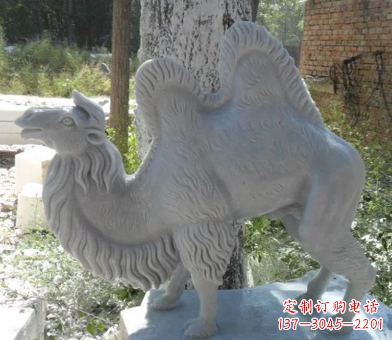 南阳汉白玉骆驼雕,融入古朴奢华