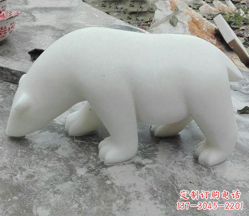 南阳汉白玉动物雕塑·北极熊