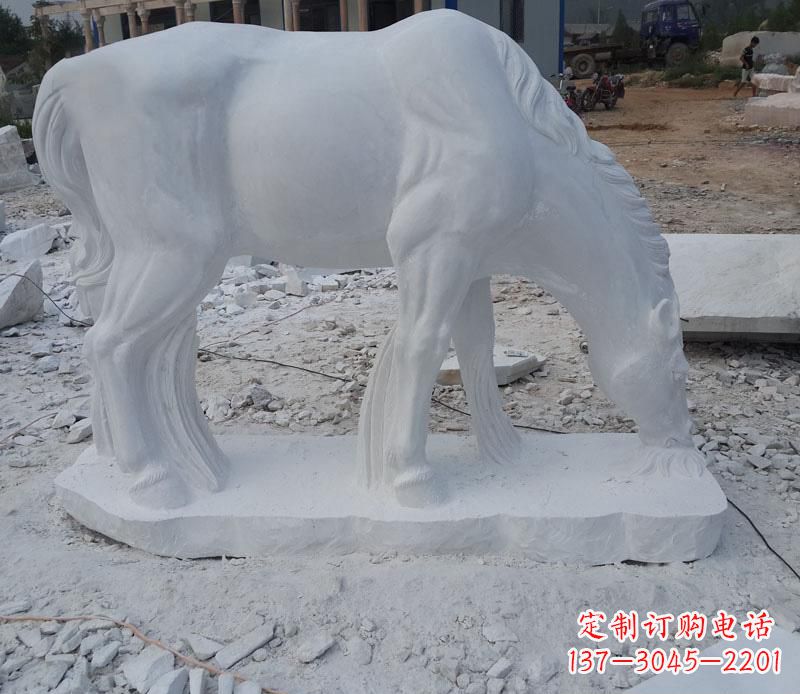 南阳汉白玉动物马
