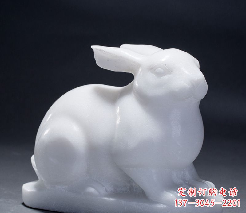 南阳精致汉白玉兔子雕塑