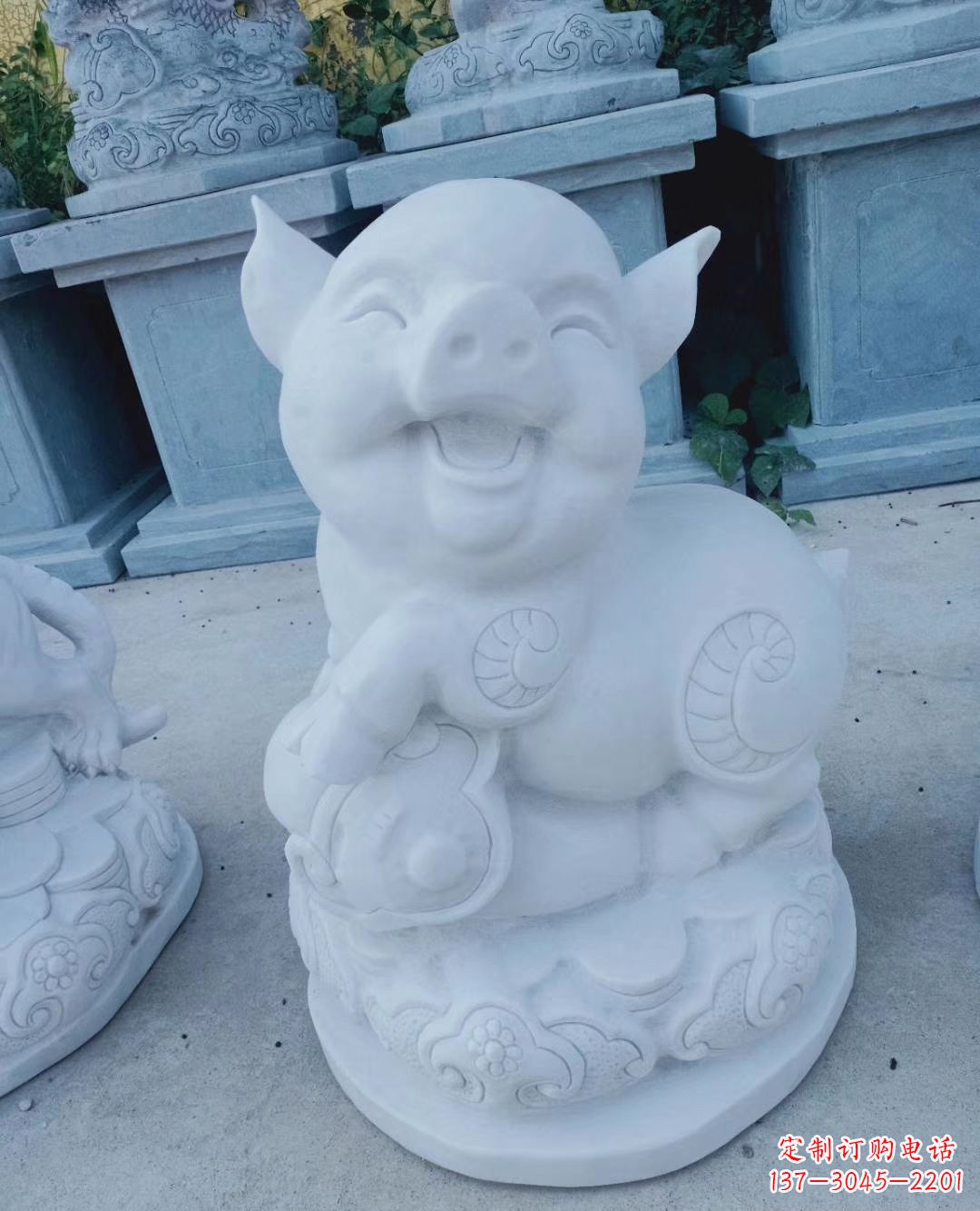 南阳领雕塑--汉白玉公园动物十二生肖石雕
