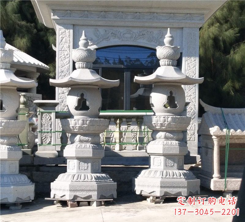 南阳汉白玉公园灯笼雕塑