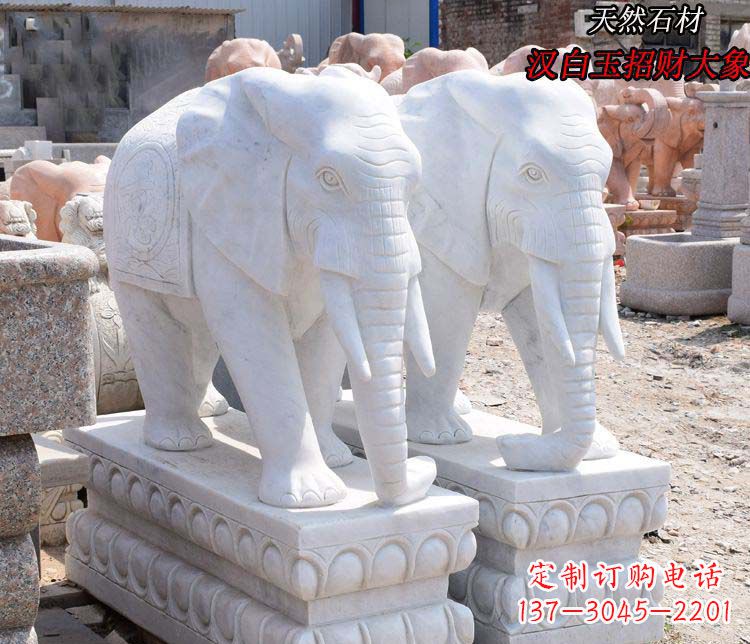 南阳汉白玉大象雕塑由中领雕塑定制,是一款华丽…