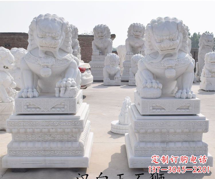 南阳汉白玉看门狮子雕塑