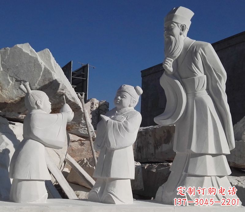 南阳汉白玉孔融让梨石雕