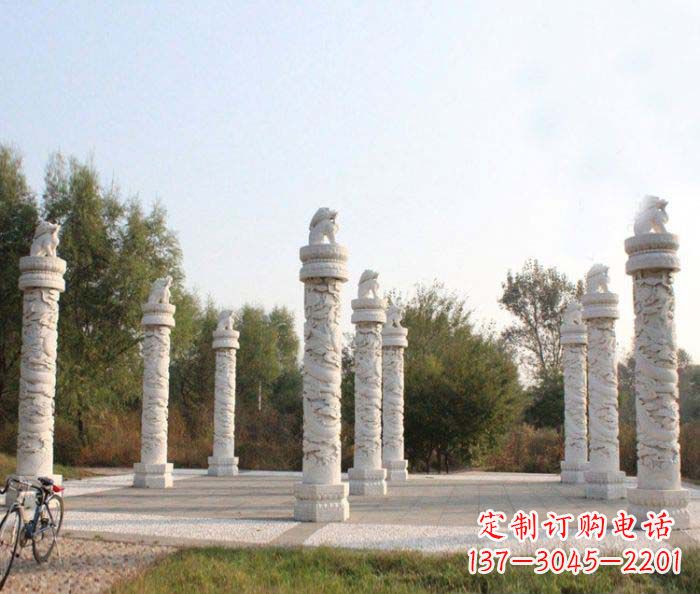 南阳汉白玉龙柱广场文化柱石雕