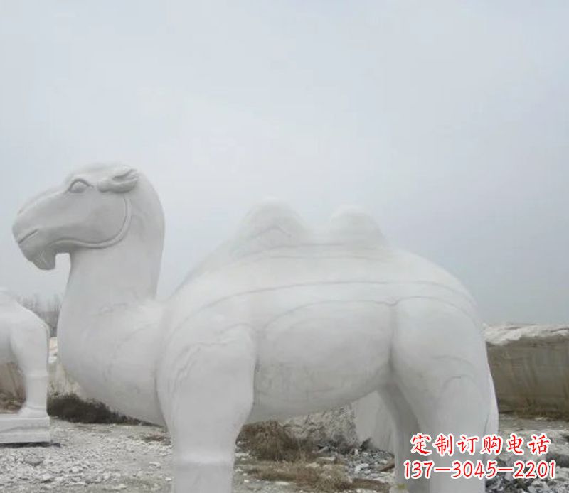 南阳汉白玉骆驼石雕塑,装点家居空间