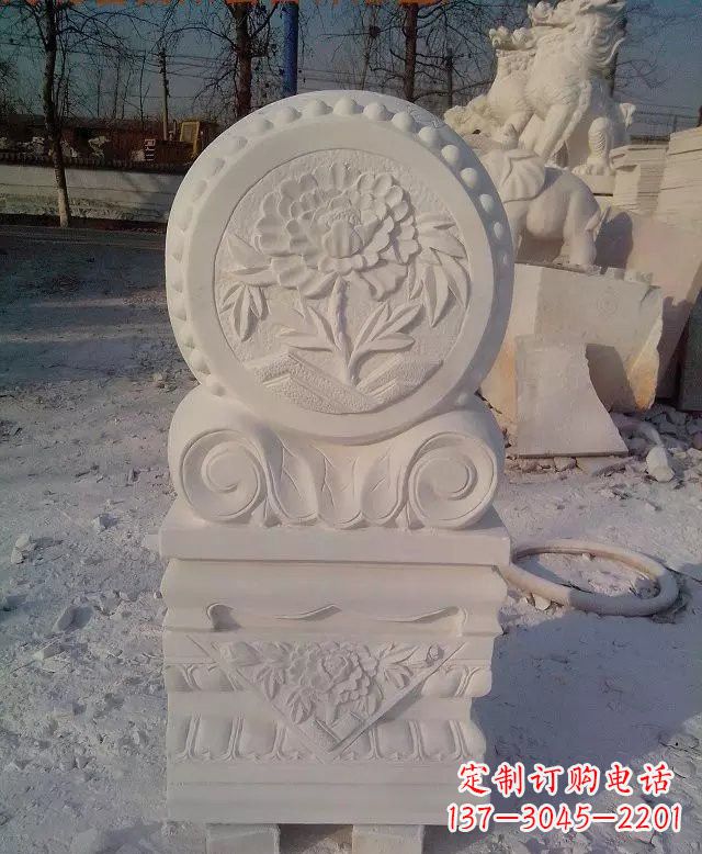 南阳汉白玉门墩雕塑是一种特殊的雕塑艺术品,雕…