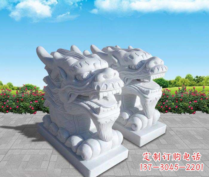 南阳汉白玉喷水龙头公园喷泉石雕