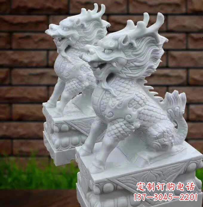 南阳中领雕塑推出的汉白玉麒麟雕塑,精美的外形…