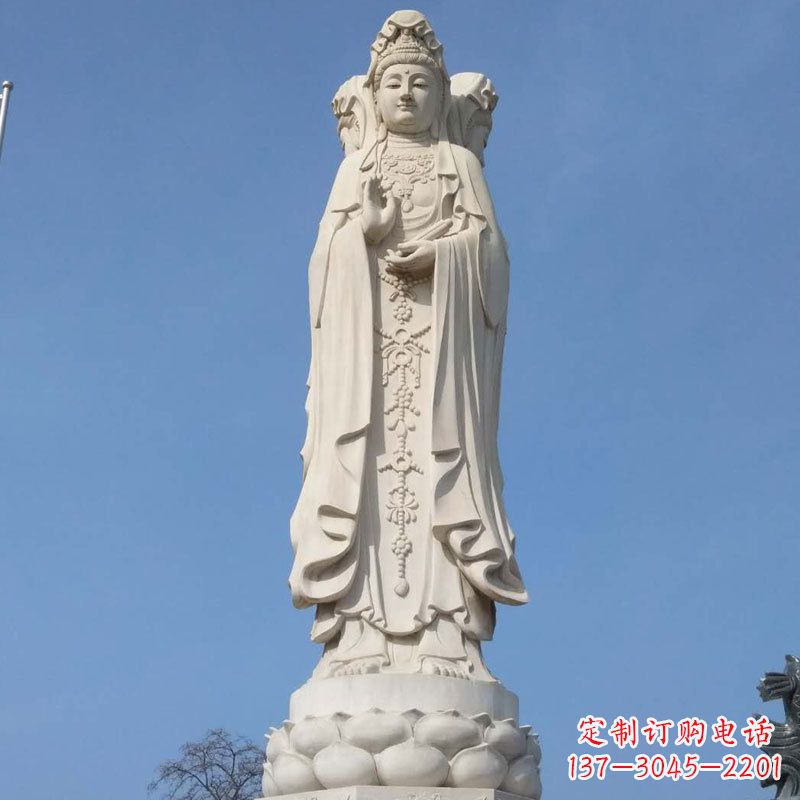 南阳中领雕塑|汉白玉观音石雕佛像