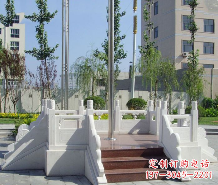 南阳汉白玉升旗台校园石雕 (2)