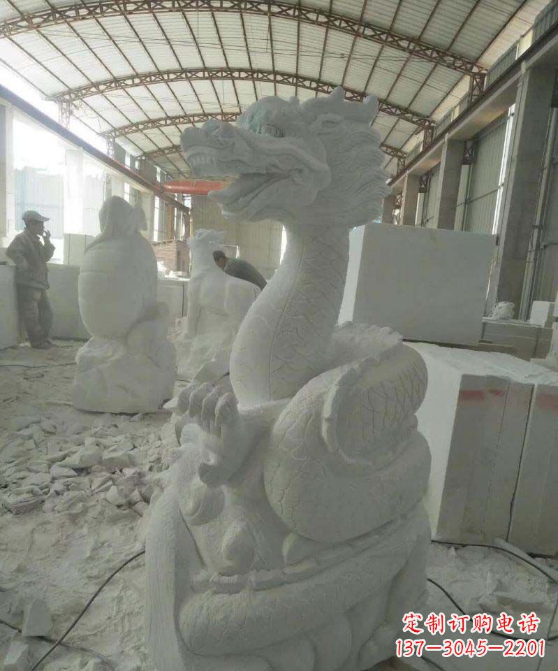 南阳高品质汉白玉生肖龙雕塑