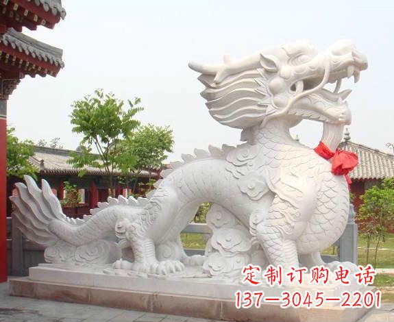 南阳汉白玉生肖龙雕,精致传承岁月之美