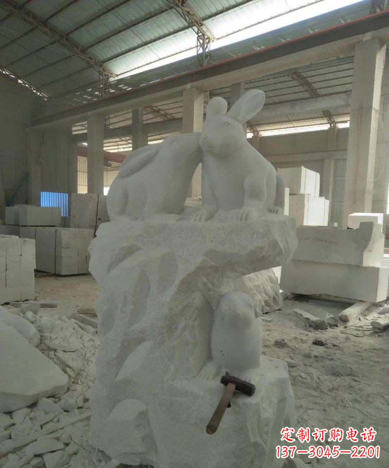 南阳精美的中国古典生肖兔雕塑