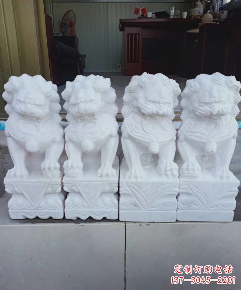 南阳汉白玉狮子雕塑1