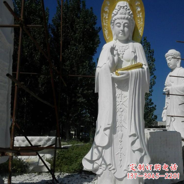 南阳汉白玉石雕佛像石头观音