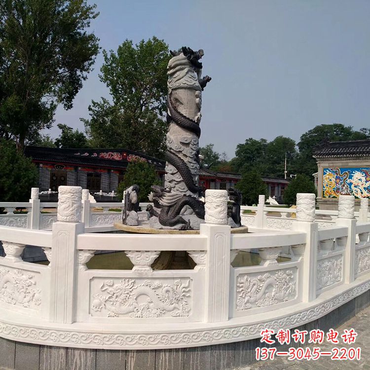 南阳汉白玉石雕刻护栏,精美而别致