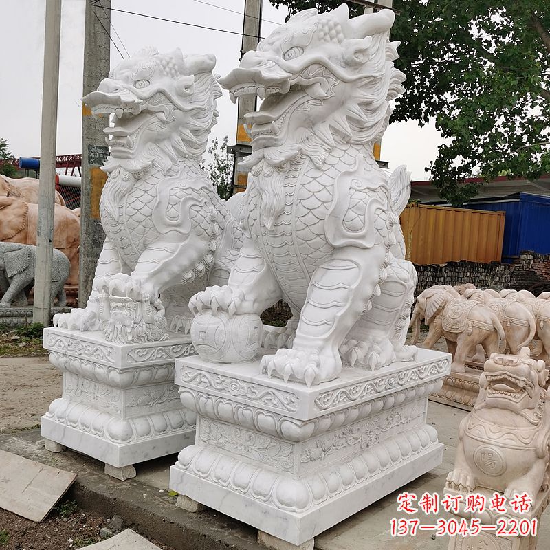 南阳汉白玉麒麟雕塑,承载古典之美