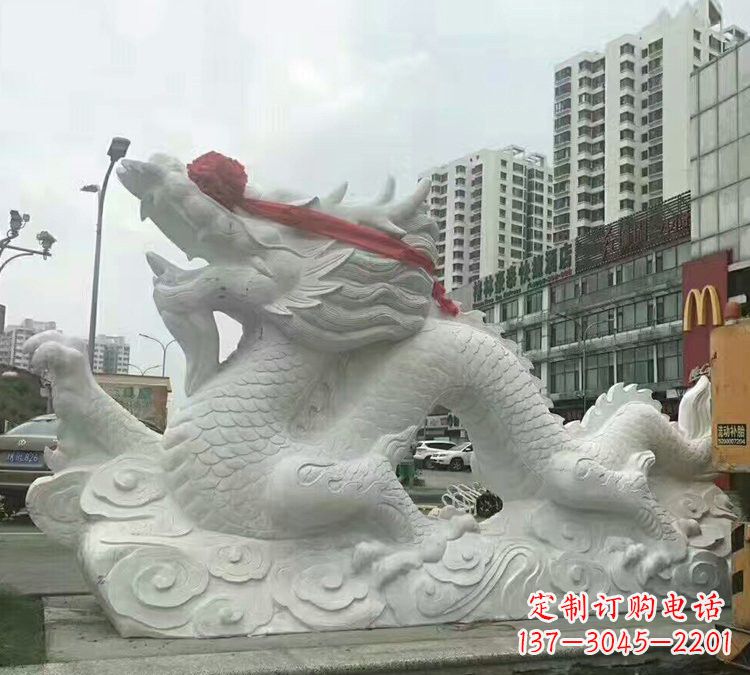 南阳汉白玉神龙雕塑,精致而又具有历史感