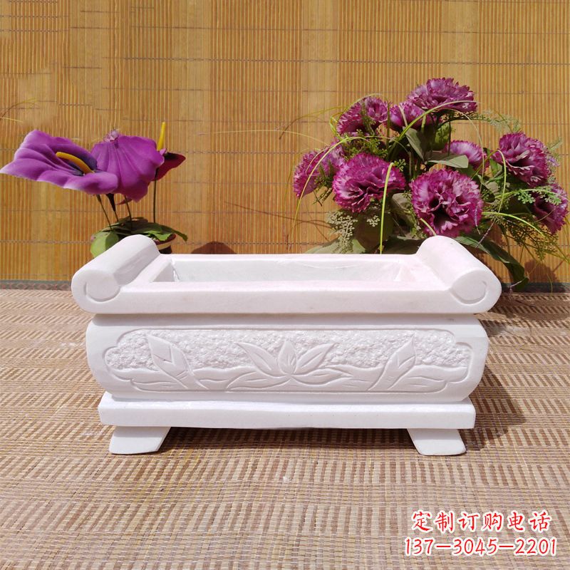 南阳汉白玉石特色香炉雕塑