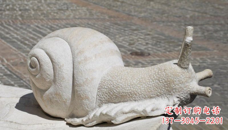 南阳汉白玉蜗牛动物石雕