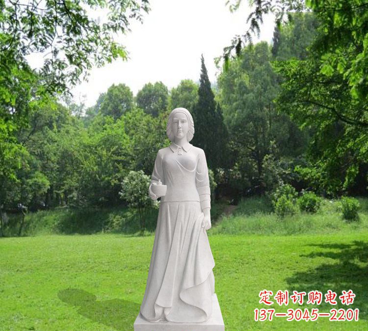 南阳纪念南丁格尔的经典白玉雕塑