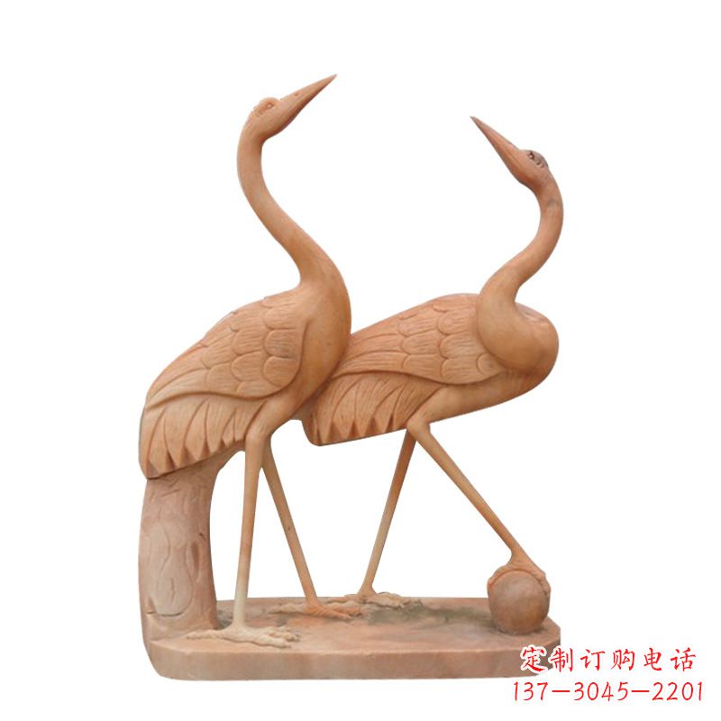 南阳汉白玉花仙鹤雕塑,是来自中领雕塑的一件精…