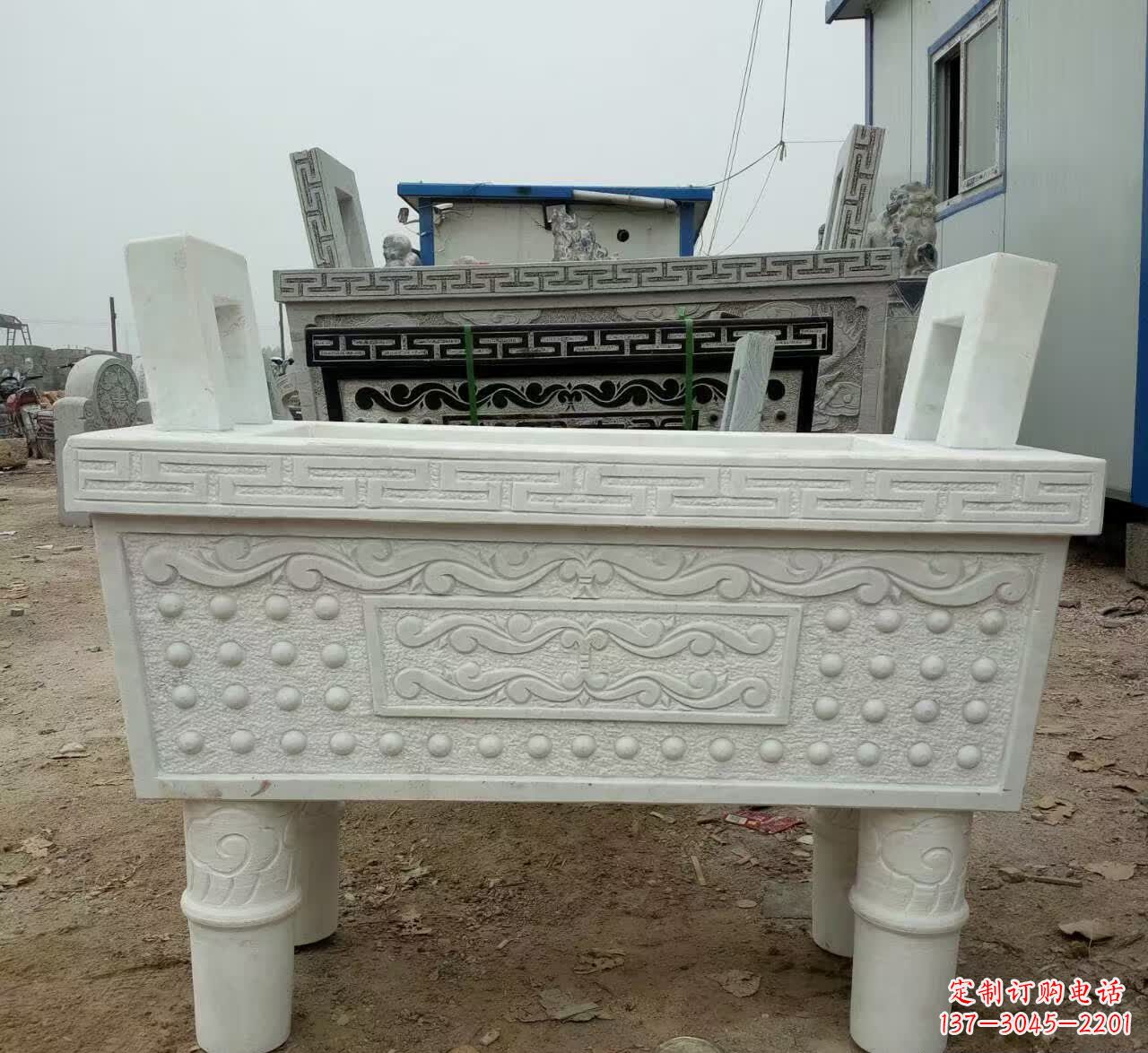 南阳汉白玉香炉石雕 (2)
