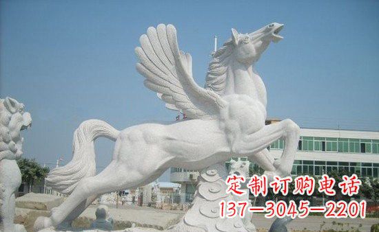 南阳精美祥云飞马石雕,古朴大气