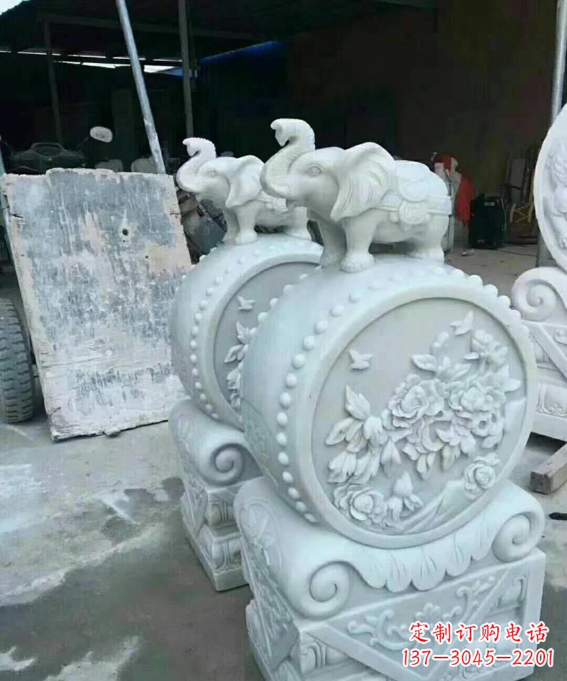 南阳白玉小象抱鼓陪你度过每一天