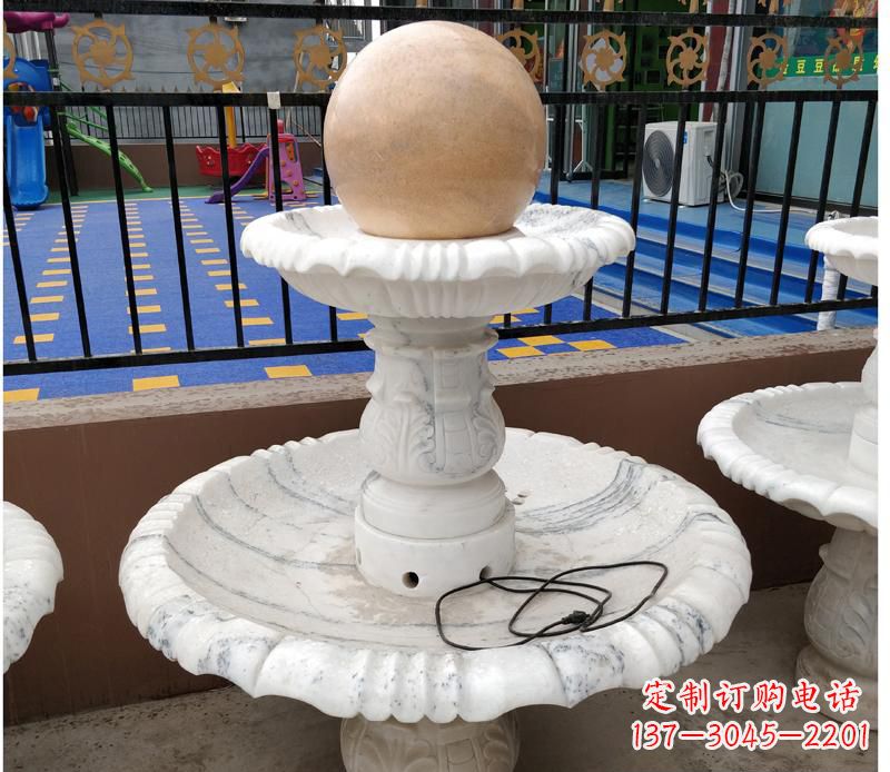 南阳汉白玉小型风水球雕塑