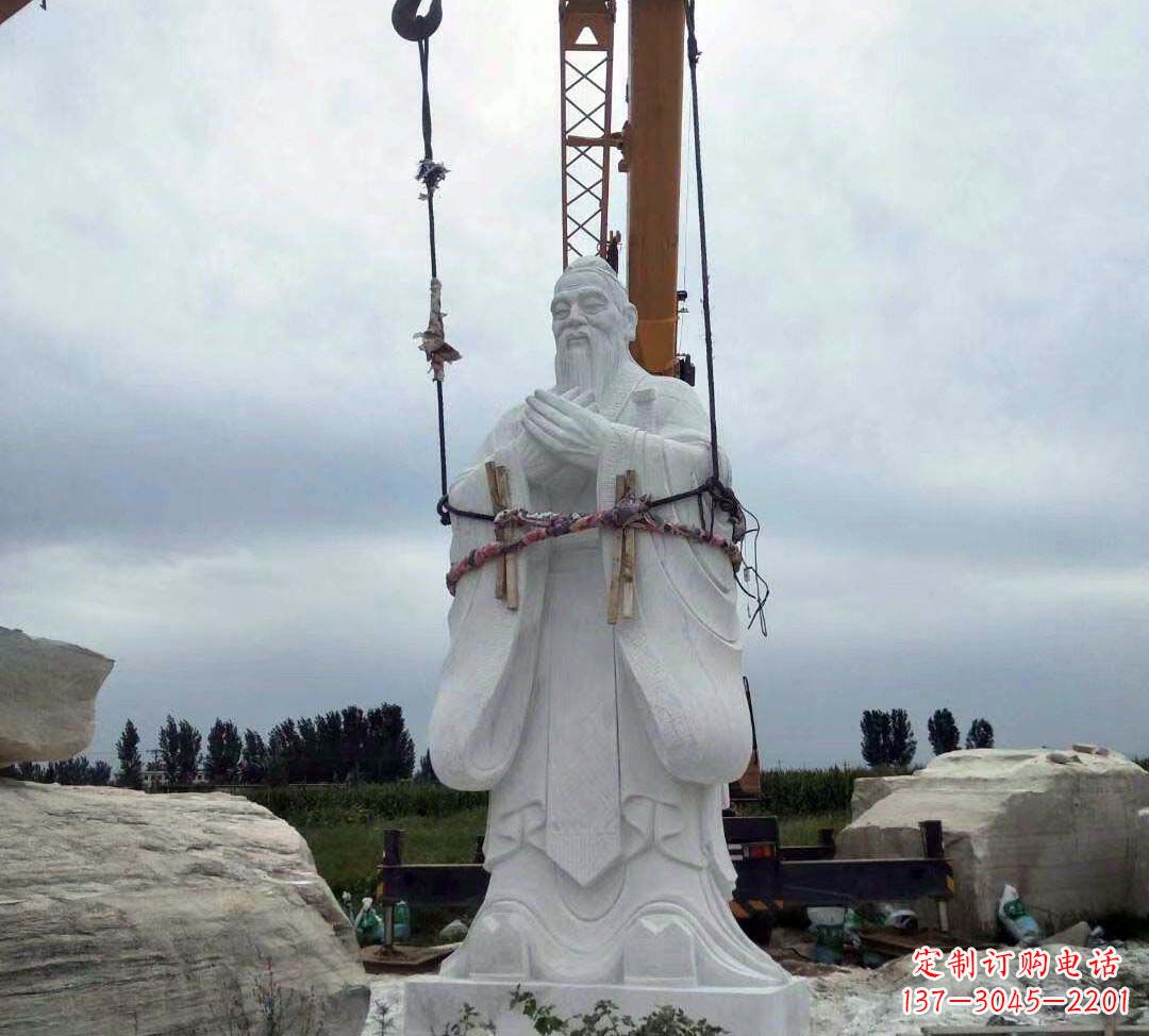 南阳超越传统汉白玉校园孔子雕塑