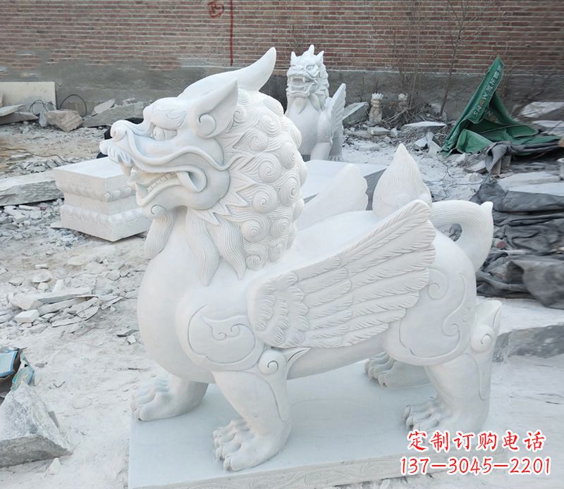 南阳品质卓越的汉白玉独角兽雕塑
